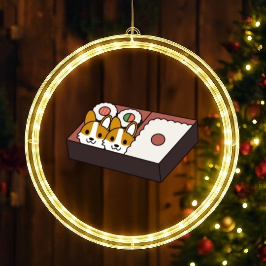 Sushi Bento Box Corgi LED Christmas Window Lights