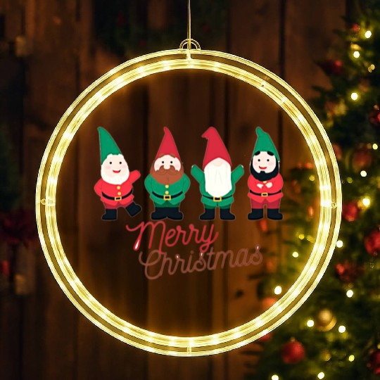 Christmas Funny Gnomes LED Christmas Window Lights