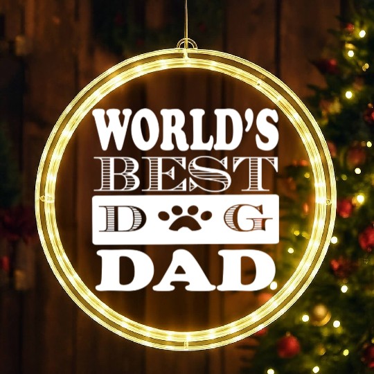 Worlds Best Dog Dad LED Christmas Window Lights