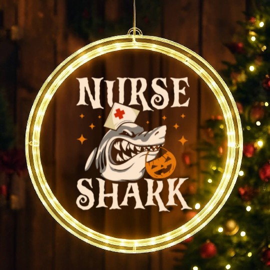 Medical Nurse Shark Trick Or Treat Halloween Party LED Christmas Window Lights