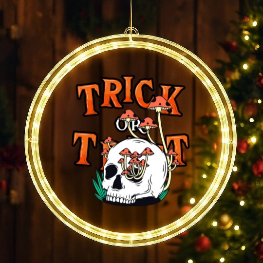 Trick or Treat People With Kindness Skeleton Hallo LED Christmas Window Lights