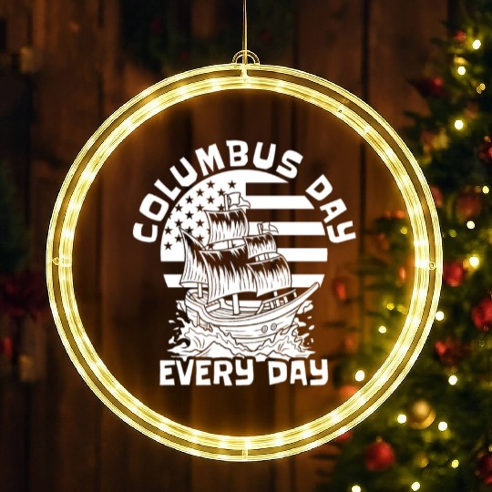 Columbus Day 1492 LED Christmas Window Lights