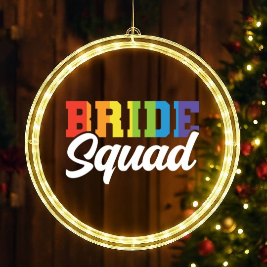 Bride Squad Lgbt Couple Wedding Gay Pride Bridal LED Christmas Window Lights