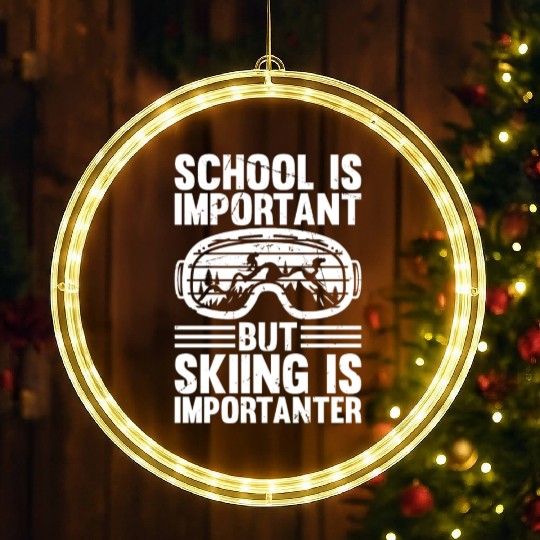 Skiing Kids Freestyle-Skiing School Kids - School LED Christmas Window Lights