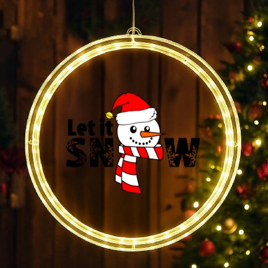 Let It Snow Snowman Snowflake Christmas Holiday LED Christmas Window Lights
