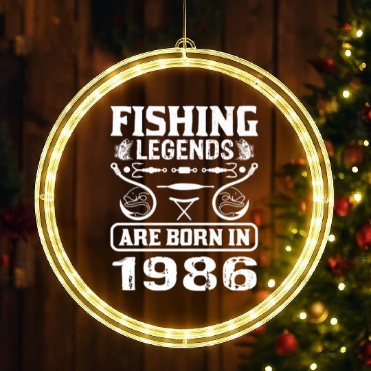 Fishing Legends Are Born In 1986 LED Christmas Window Lights