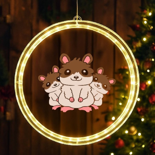 mom hamster kids crew LED Christmas Window Lights