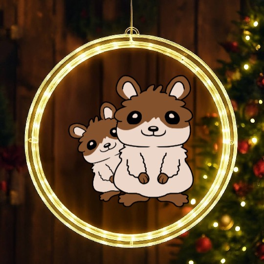 Hamster family small child LED Christmas Window Lights