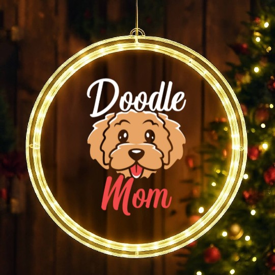 Doodle Mom Goldendoodle Dog Lover Puppy Paw Love LED Christmas Window Lights