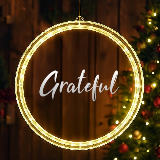 Grateful - Silver FINAL 1 LED Christmas Window Lights