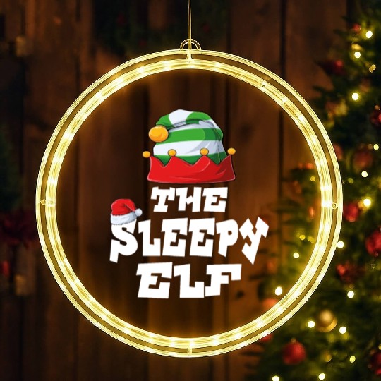 Gamer Elf Family Matching Christmas Group Pajama LED Christmas Window Lights