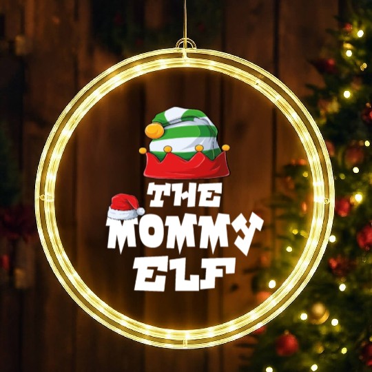 Gamer Elf Family Matching Christmas Group Pajama LED Christmas Window Lights