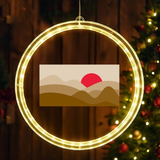 Minimalist Sun Copper Brown LED Christmas Window Lights