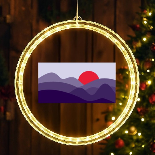 Minimalist Sun Cyber Grape Purple LED Christmas Window Lights