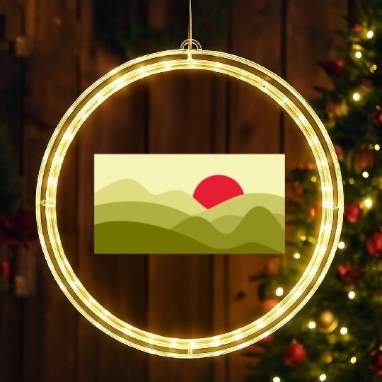 Minimalist Sun Lime Green LED Christmas Window Lights