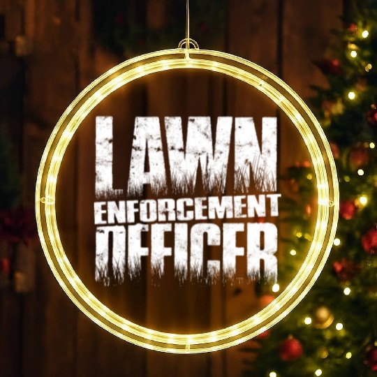 Lawn Enforcement Officer - lawn mowing LED Christmas Window Lights