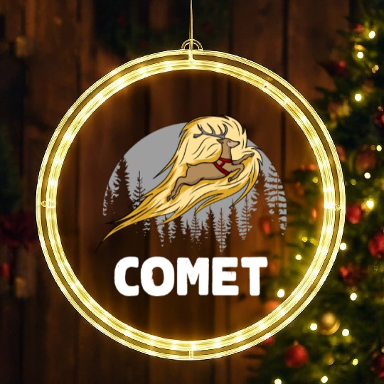 Christmas Santa's Reindeer Lazy Costume Comet LED Christmas Window Lights
