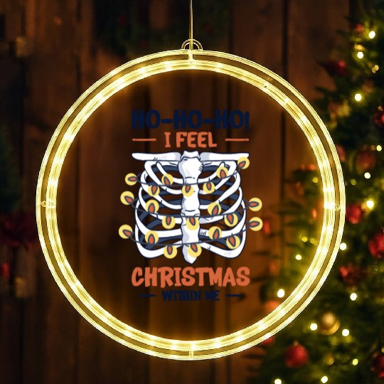 Christmas Holiday Skeleton Rib Cage Radiology LED Christmas Window Lights