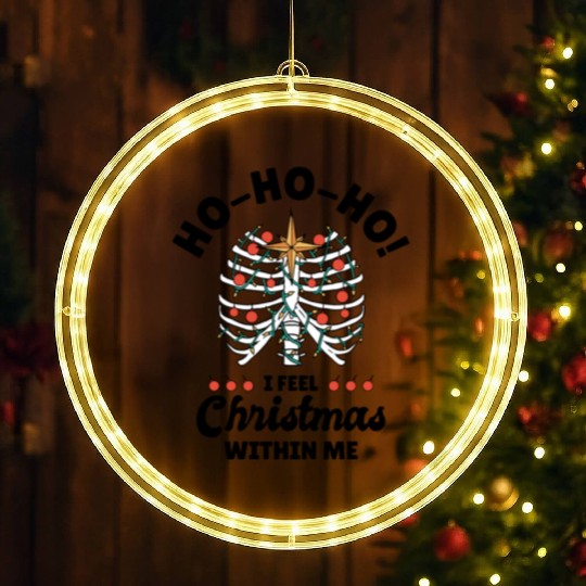 Christmas Holiday Skeleton Rib Cage Radiology LED Christmas Window Lights