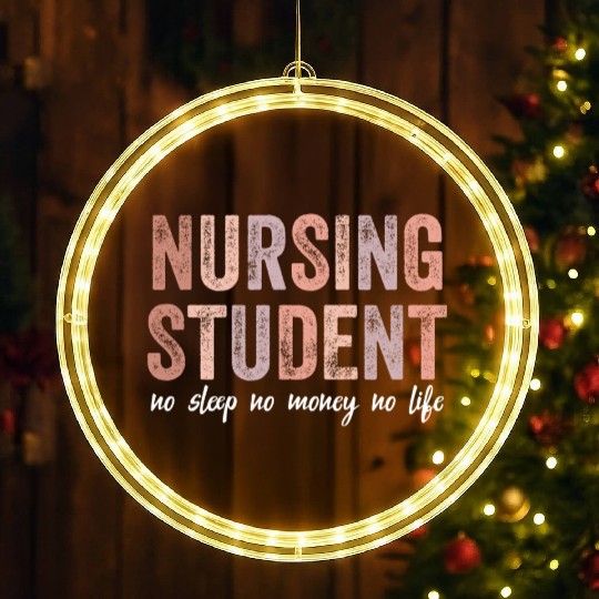 Nursing Student No Sleep No Money No Life Gift LED Christmas Window Lights