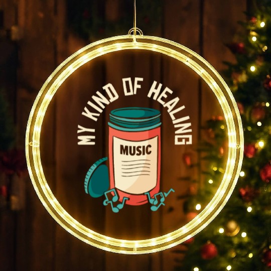 Music Pills Musician Notes Lover Healing LED Christmas Window Lights