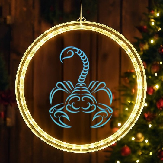 Scorpio Zodiac Water Sign Scorpion Logo LED Christmas Window Lights