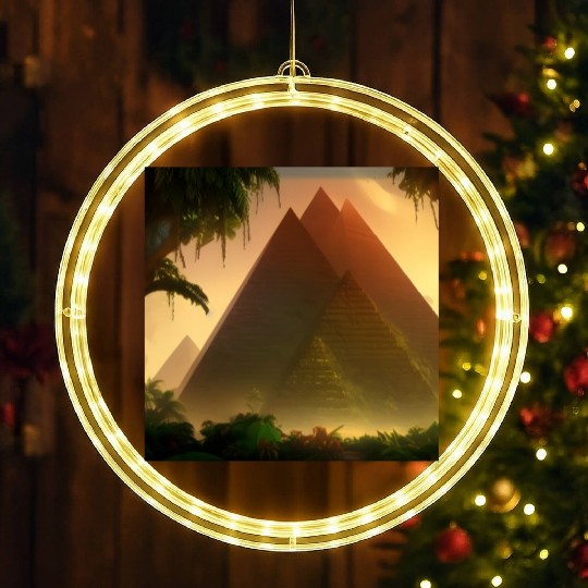 Pyramids In The Jungle Fantasy Abstract LED Christmas Window Lights