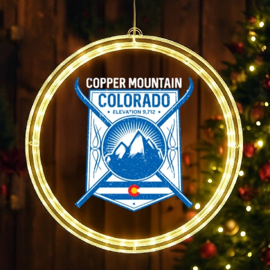 Copper Mountain Colorado Ski Mountains LED Christmas Window Lights