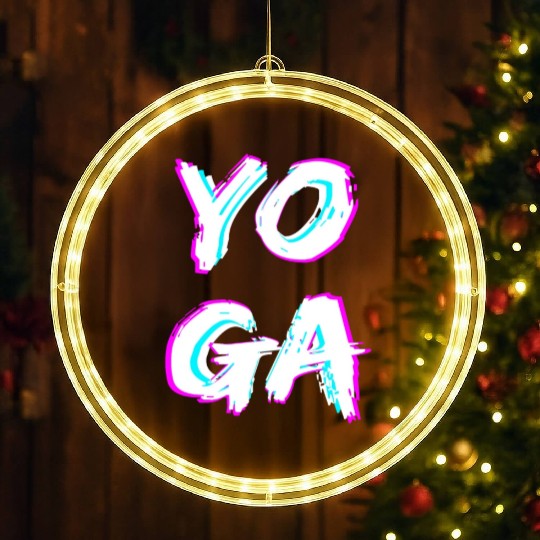 Simple Wild Yoga Black LED Christmas Window Lights