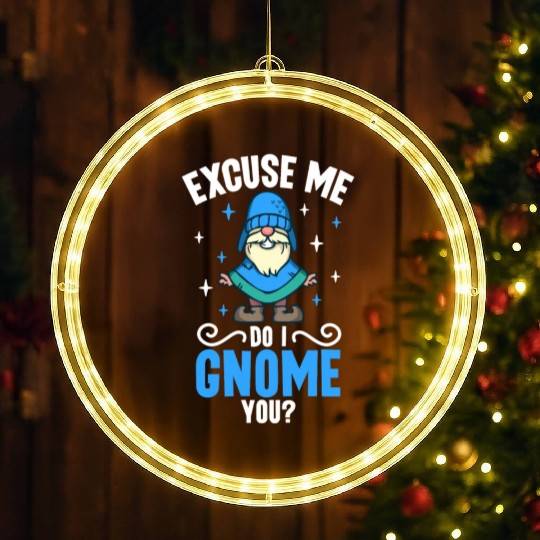 Garden Gnomes Gnome Lover Funny Gnome Gardening LED Christmas Window Lights