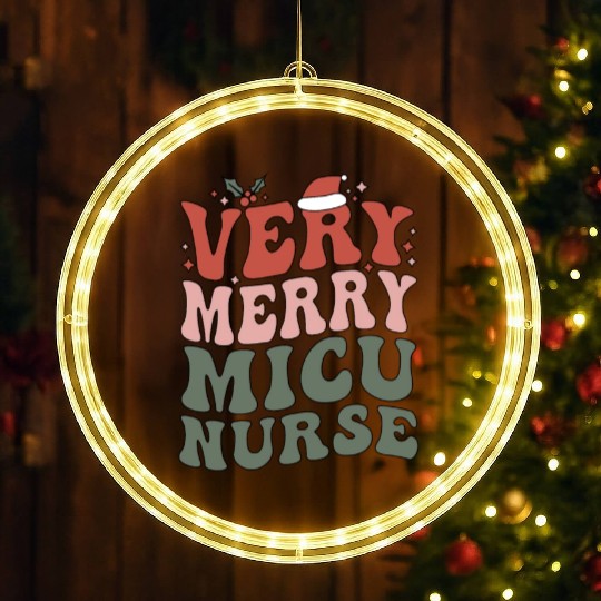 MICU Nurse Christmas Medical ICU Nursing Xmas Gift LED Christmas Window Lights