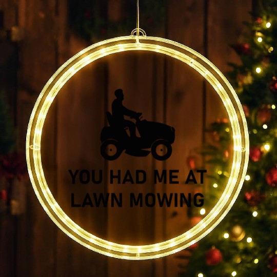 Landscaping Lawn Mowing - Gardening Landscaper LED Christmas Window Lights
