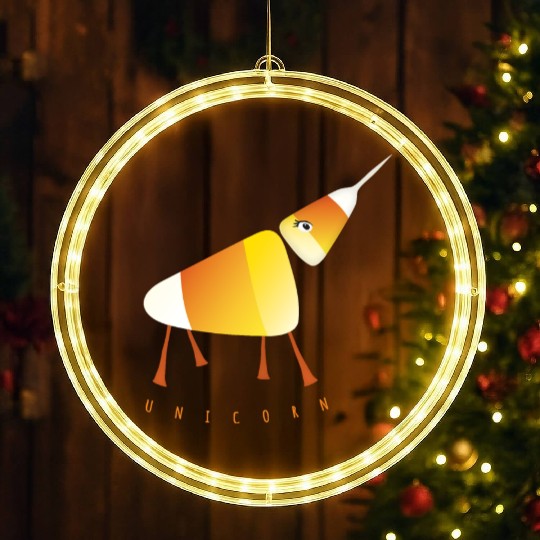 UNICORN Funny Candy Corn Halloween LED Christmas Window Lights