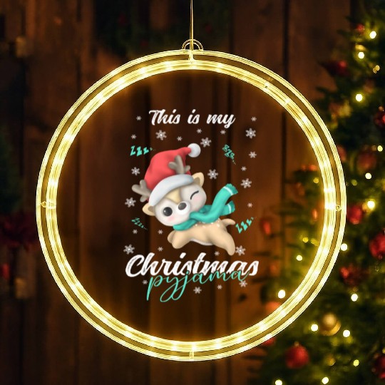 Winter Christmas Pyjama Reindeer LED Christmas Window Lights
