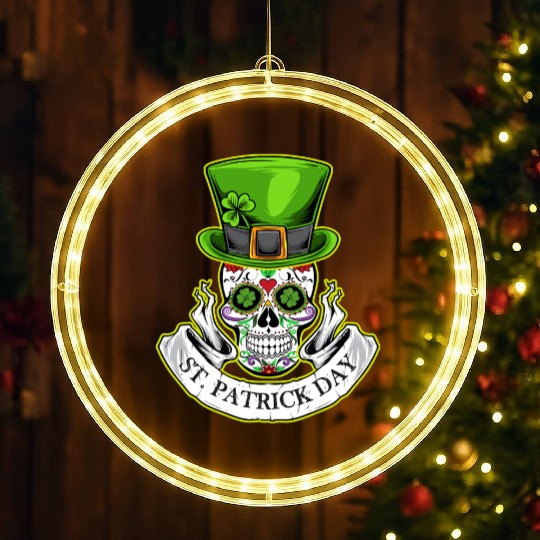 Sugar Skull | St Patrick Day | Lucky Charm Irish LED Christmas Window Lights