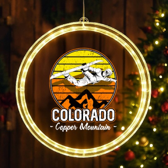 Copper Mountain Colorado Snowboarding LED Christmas Window Lights
