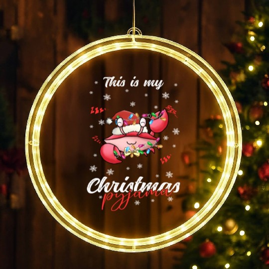 Winter Christmas Pyjama Crab LED Christmas Window Lights