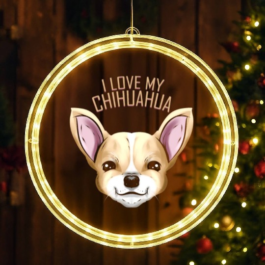 Dog Lover - I Love My Chihuahua LED Christmas Window Lights
