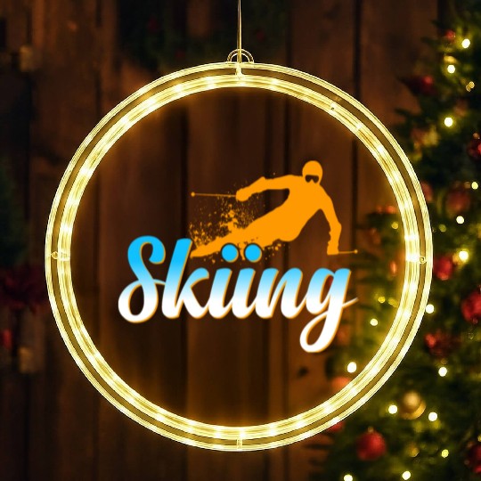 Skiing ski snow winter sports LED Christmas Window Lights
