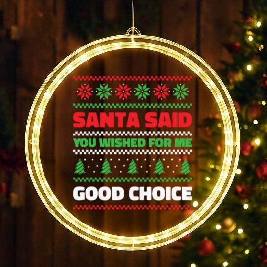 Santa Christmas Wish Holiday Present Pick Up Lines LED Christmas Window Lights