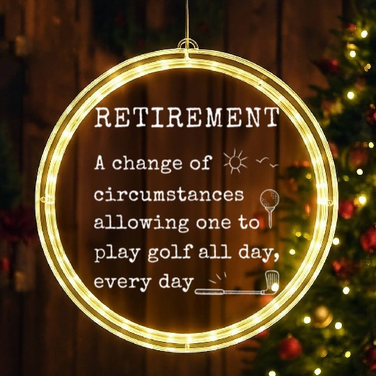 Retirement Plan Golf Golfer LED Christmas Window Lights