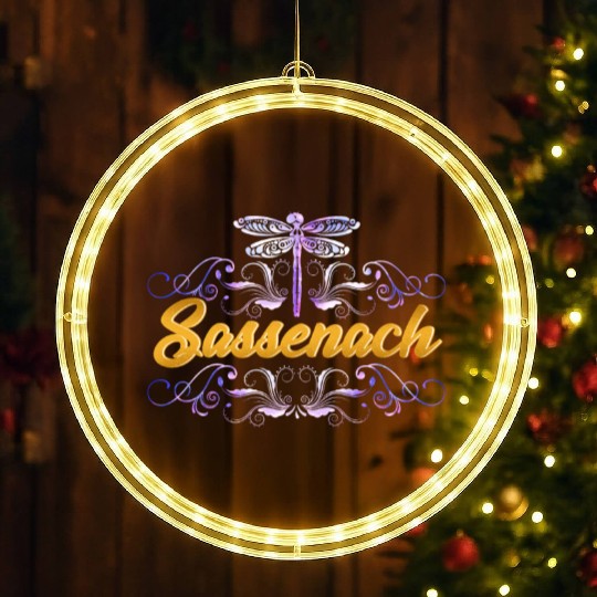 Sassenach Outlander Celtic Gaelic Dragonfly LED Christmas Window Lights