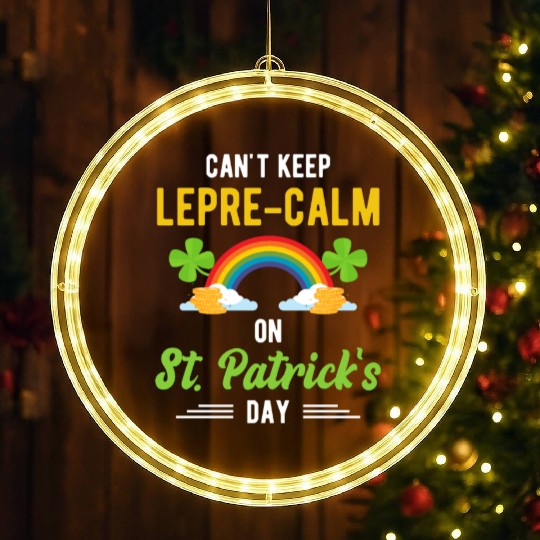 Funny St. Paddy Shenanigans Can't Keep Lepre-Calm LED Christmas Window Lights
