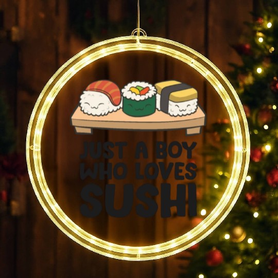 Just a Boy Who Loves Sushi LED Christmas Window Lights