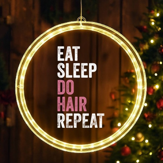 Funny Cosmetologist Hairdresser Hairstylist LED Christmas Window Lights