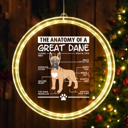 The Anatomy of A Great Dane LED Christmas Window Lights