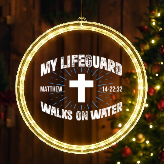 My Lifeguard Walks On Water LED Christmas Window Lights