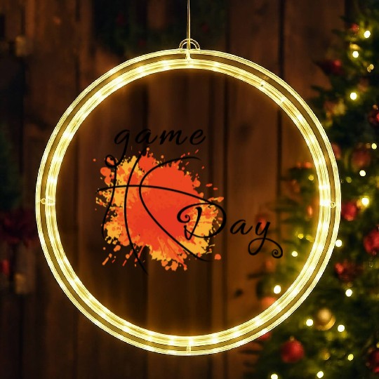 Game Day Basketball Lightning Bolt LED Christmas Window Lights