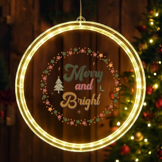 Merry And Bright Groovy Christmas LED Christmas Window Lights
