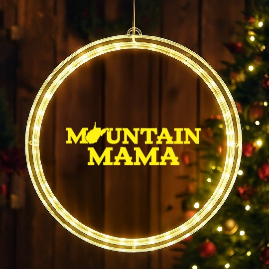 Mountain Mama Wv Blue And Gold LED Christmas Window Lights
